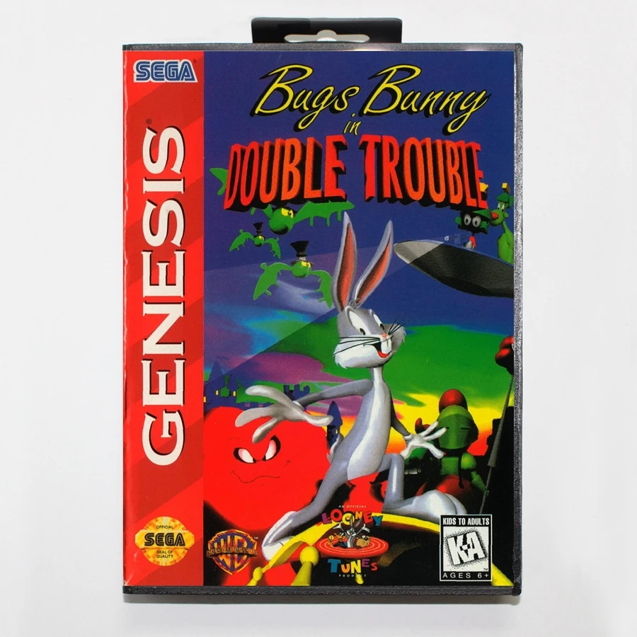 16 бит Sega MD игровой Картридж с розничной коробкой Багз Банни в Double Trouble карточная