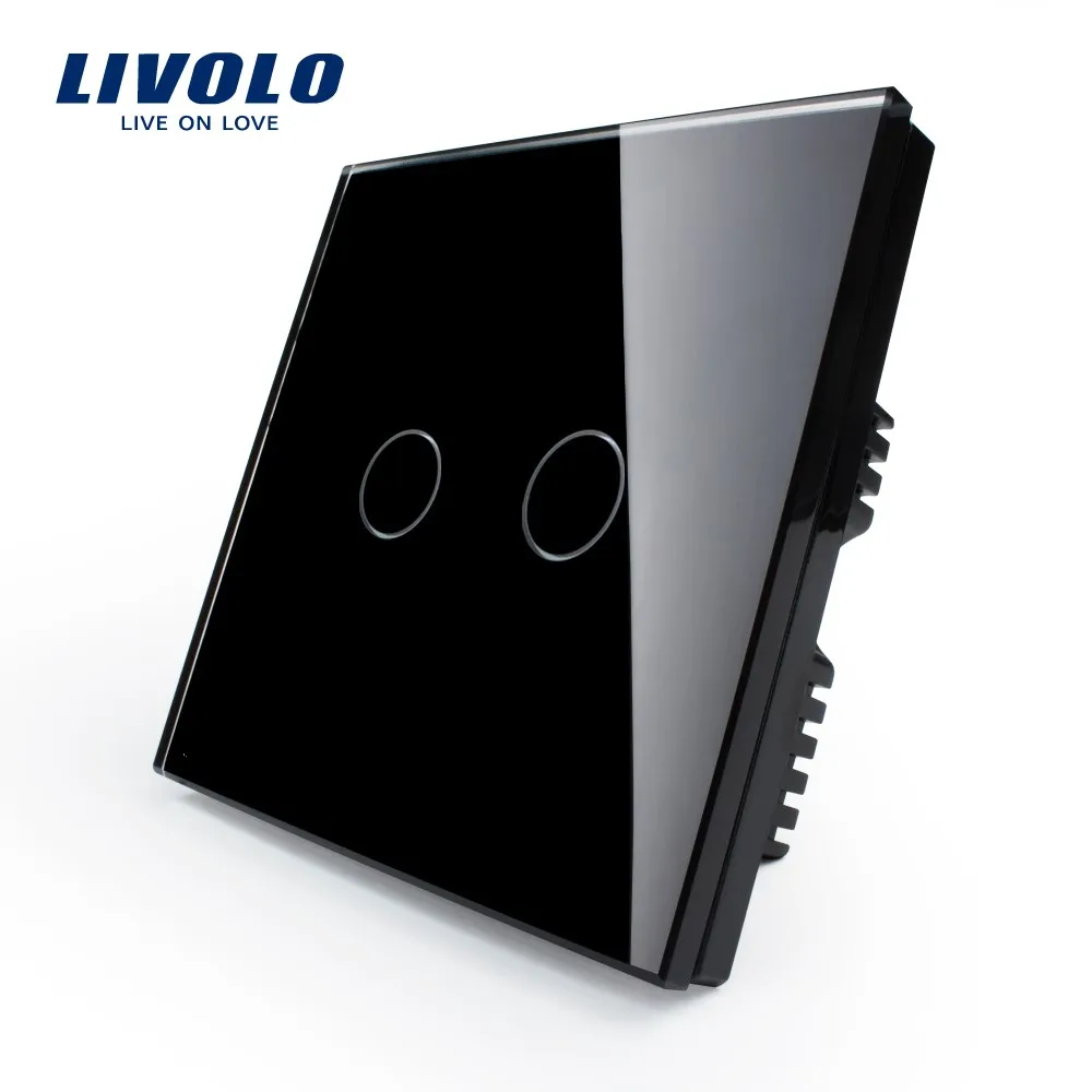 LIVOLO сенсорный выключатель стеклянная панель VL-C302-61/62/63220 ~ 250 В 2 банды только