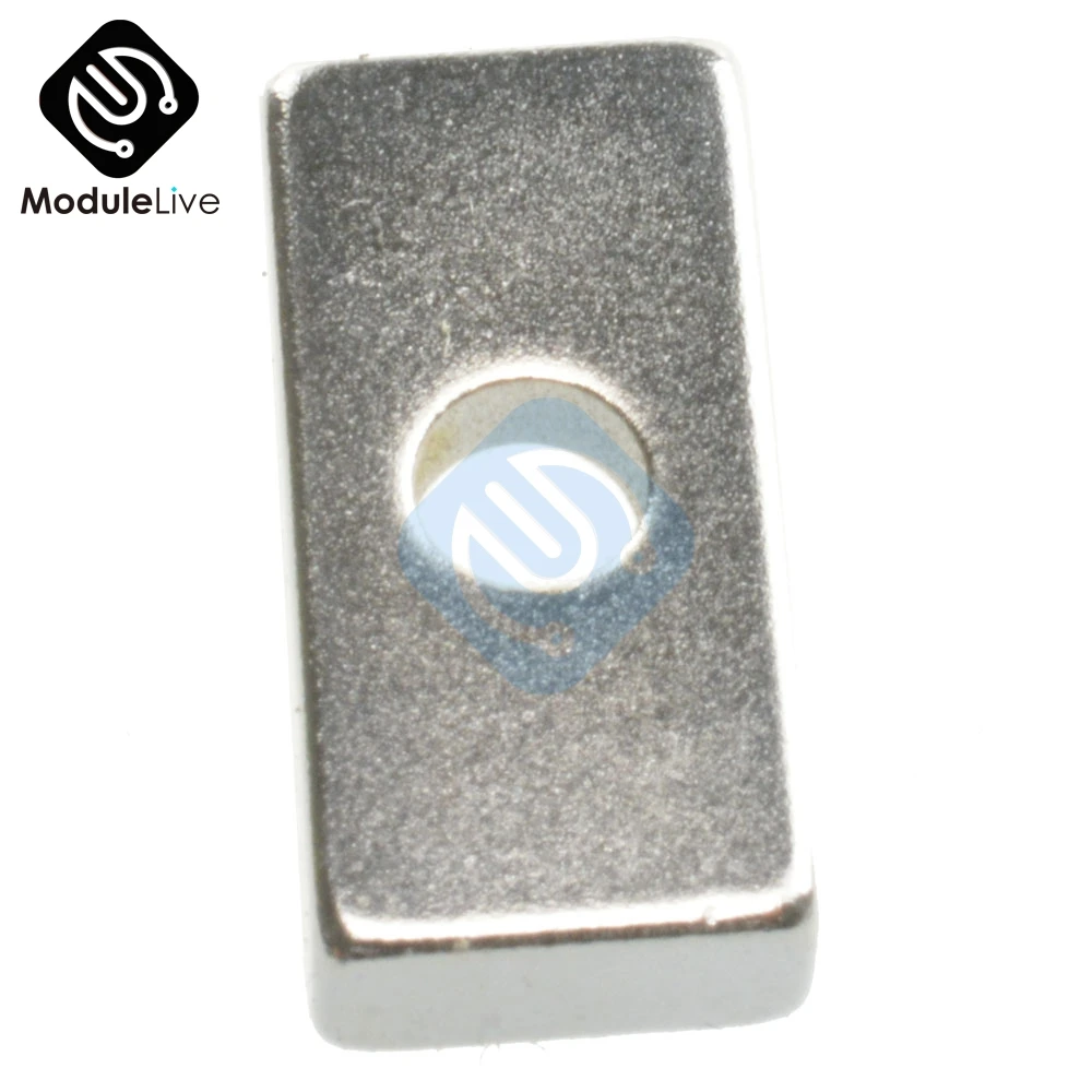 2 шт. супер сильный Неодимовый блок магниты отверстие редкоземельные N50 класс 20x10x5 мм
