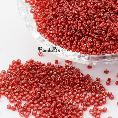 DarkRed 100 г Серебристые 11/0 круглые прозрачные стеклянные бусины для изготовления ювелирных изделий своими руками 2x1,5 мм отверстие: 0,3 мм 6000 шт/50 г - Цвет: DarkRed