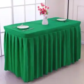 green Полиэстер Белый Банкетный стол юбка для дня рождения Свадебная вечеринка скатерти линии стол, скатерть плинтус украшения - Цвет: green