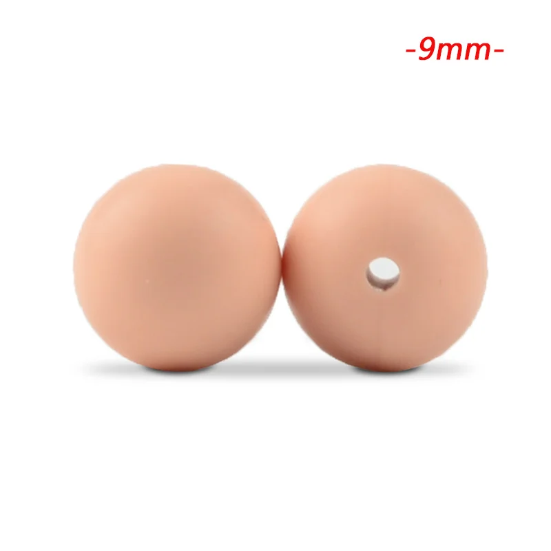 peachy LOFCA 50 шт./лот, силиконовые бусины 9 мм, свободные бусины-прорезыватель для зубов, детская игрушка-прорезыватель для зубов, жевательные бисероплетения, не содержит Бисероплетение, для изготовления ювелирных изделий - Цвет: peachy