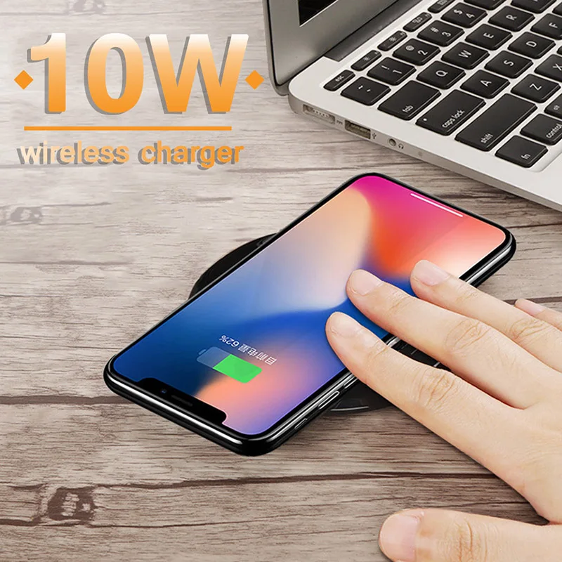 Ультра тонкий Беспроводной Зарядное устройство для iPhone 8X8 плюс Qi Быстрый