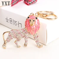 king lion leo new lovely fashion cute rhinestone crystal purse bag key ring jewelry chain wedding friend gift