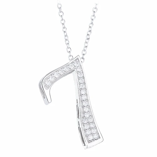 Silver 7 Necklace Lovecabin, Настоящее серебро, 925 пробы, цифра 7, 8, 9, ожерелье с кулоном для женщин, циркон, хорошее японское ожерелье с кулоном, цифра 1, 8 - Окраска металла: Silver 7 Necklace