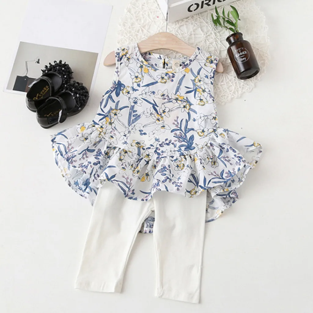 Комплект одежды для новорожденных девочек хлопковая одежда маленьких Футболка с