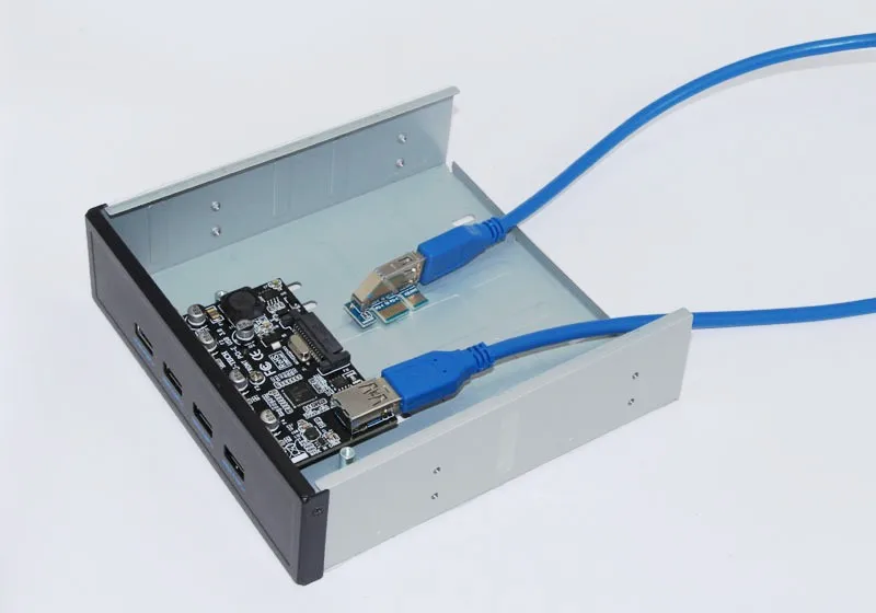PCI-E 1x до 4 портов USB 3,0 карта 5,2" флоппи-отсек Передняя панель USB3.0 концентратор сплиттер внутренний комбинированный кронштейн адаптер для ПК рабочего стола
