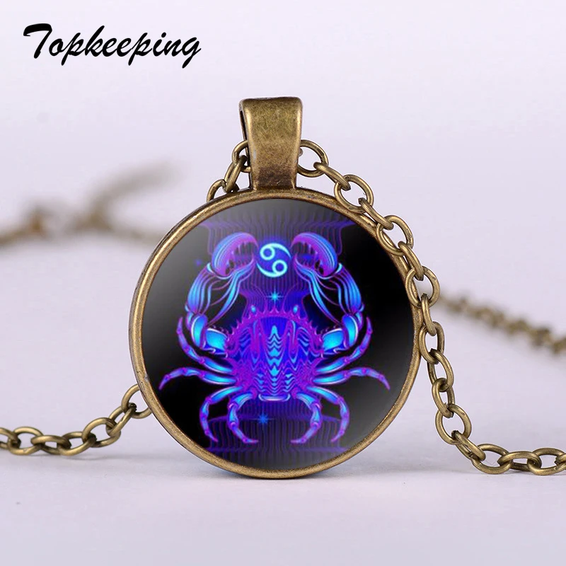 Бронзовые винтажные 12 подвеска Созвездия ожерелье Телец Близнецы Дева весы