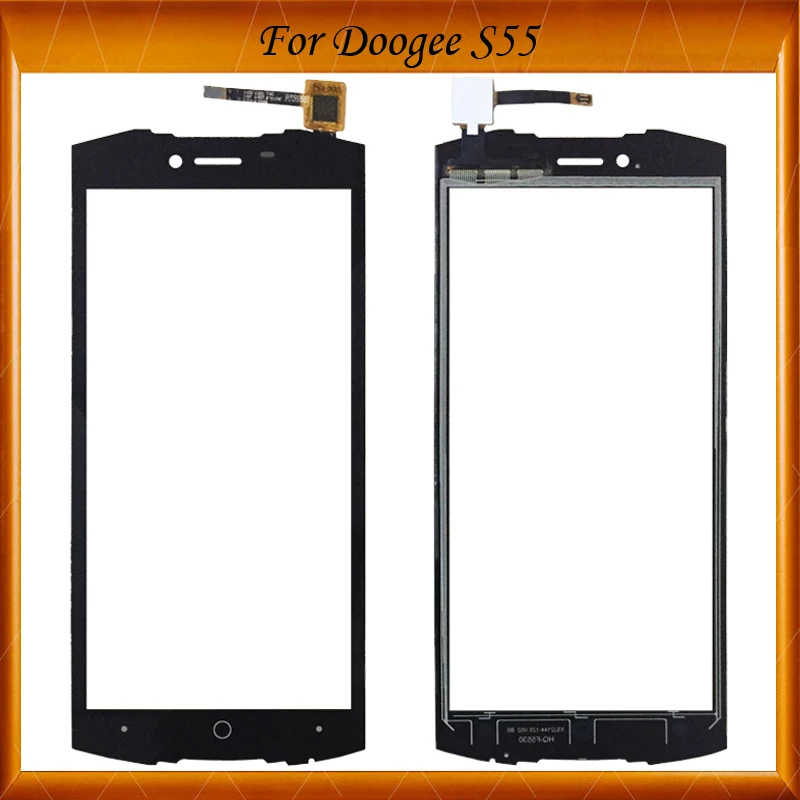 Черная Сенсорная панель 5 дюйма Для Doogee S55 дигитайзер сенсорного экрана передняя