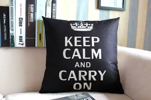 Черный белый цвет Цитата Корона Эйфелева Подушка с башней крышка стола льняные