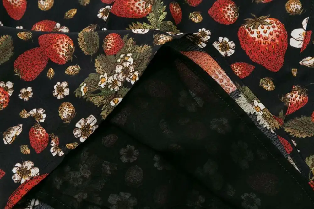 Bazaleas винтажное Черное Женское Платье с принтом клубники модное мини платье vestidos