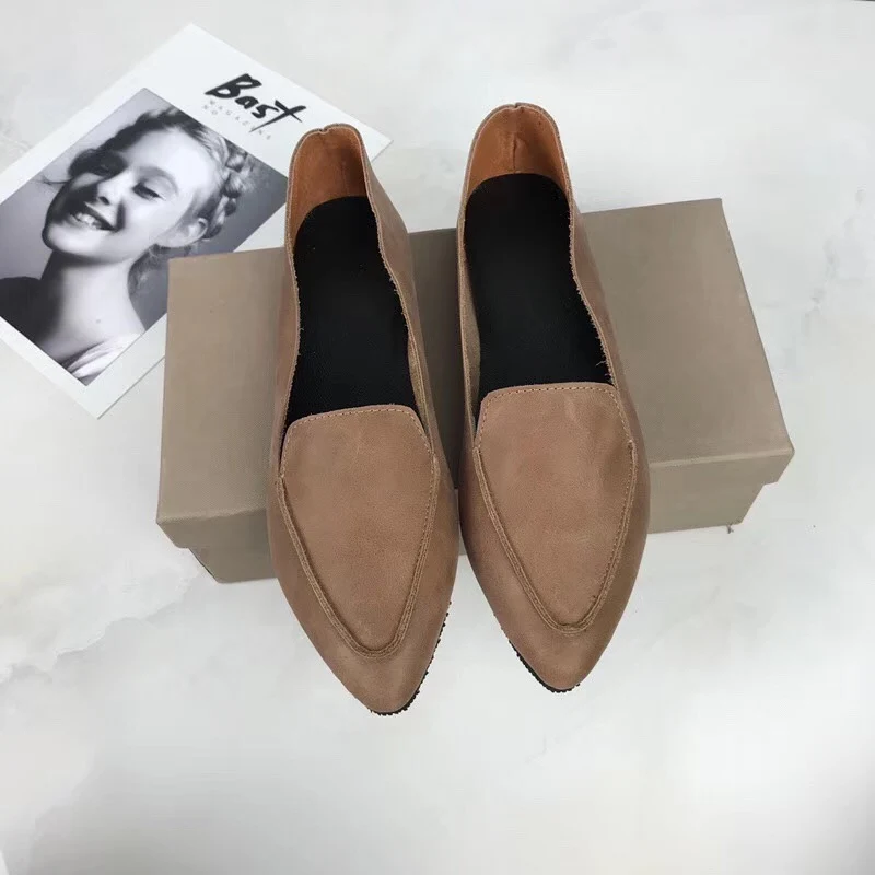 SexeMara/Новинка Женские туфли из 100% натуральной кожи на плоской подошве Удобные