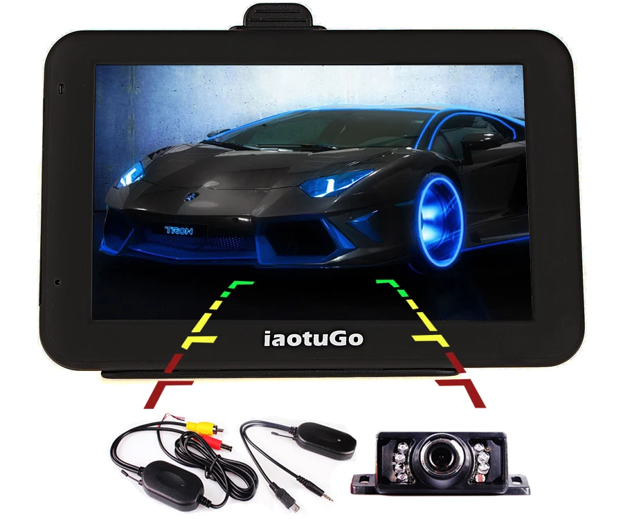 IaotuGo, 5 дюймов, Android, Автомобильный gps+ светодиодный, ночное видение, задняя парковочная камера, 512 М, 8 ГБ, четырехъядерный емкостный навигатор для грузовиков, Bluetooth AVIN