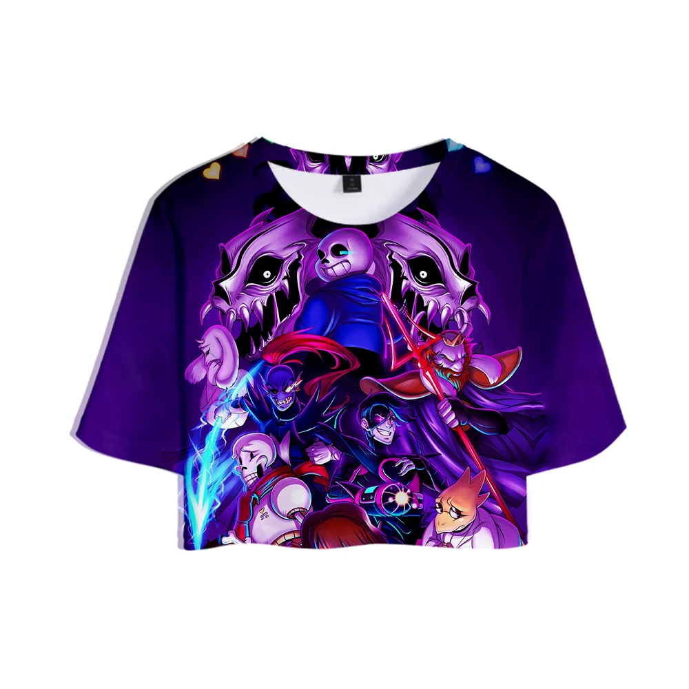 Undertale 3D Printed Fashion Women Crop Tops Casual Summer Short Sleeve T-shirt 2019 Hot Sale Streetwear T shirt | Женская одежда