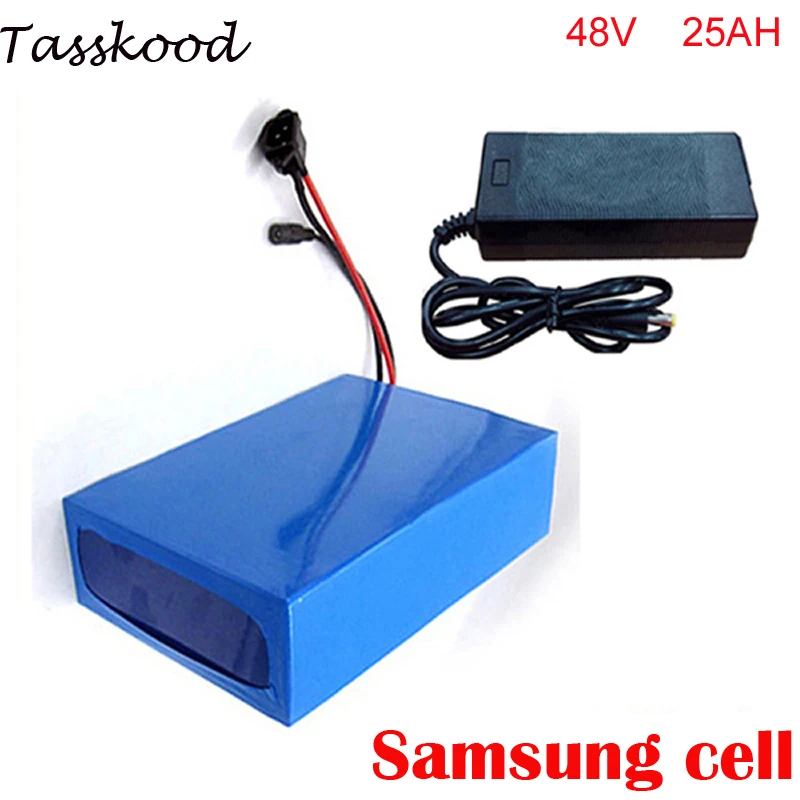 Супер емкость 48V 25Ah литиевая батарея DIY 48V bafang 8fun samsung батарея для электрического велосипеда с 1000w BMS и зарядным устройством