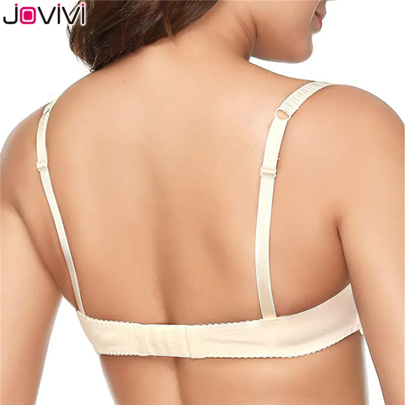 Jovivi, модные женские бюстгальтеры, полный охват, бюстгальтер без косточек, мягкая чашка, цветочный кружевной бюстгальтер на косточках, черный/белый/телесный, женский бюстгальтер, бюстгальтер 1 шт