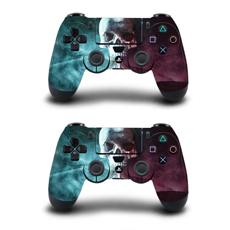 1 пара полное покрытие геймпад скины Череп наклейки для Playstation 4 Dualshock контроллеры