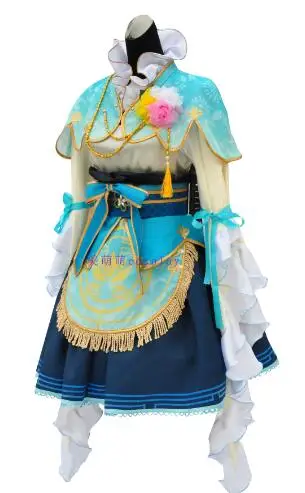 L LoveLive! Kotori Minami Seven Lucky Gods Awaken Косплей Костюм Платье на Хэллоуин+ цветочные аксессуары+ носки+ обувь - Цвет: L
