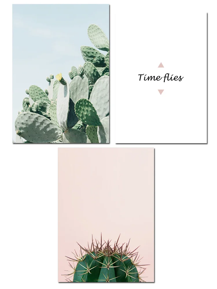 

Cactus Painting Plants Wall Art Pink Posters And Prints Canvas Painting Nordic Landscape Quotes Decoration Unframed