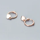 Женские серьги-гвоздики из серебра 100% пробы, с сердечками