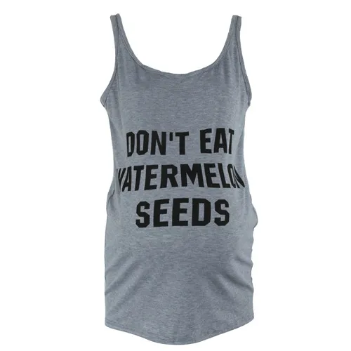 Grey Vest Puseky футболки для беременных шорты Повседневная одежда для беременных с буквенным принтом для беременных хлопковая летняя рубашка для беременных - Цвет: Grey Vest