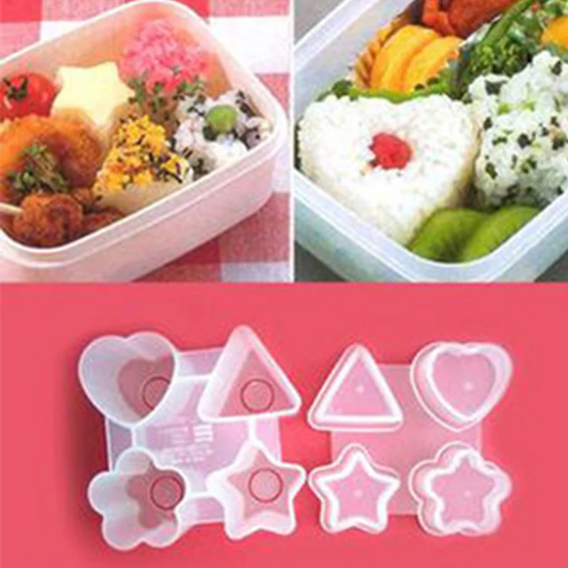 Четыре формы суши форма для рисовых шариков Удар DIY Треугольники сердце звезда
