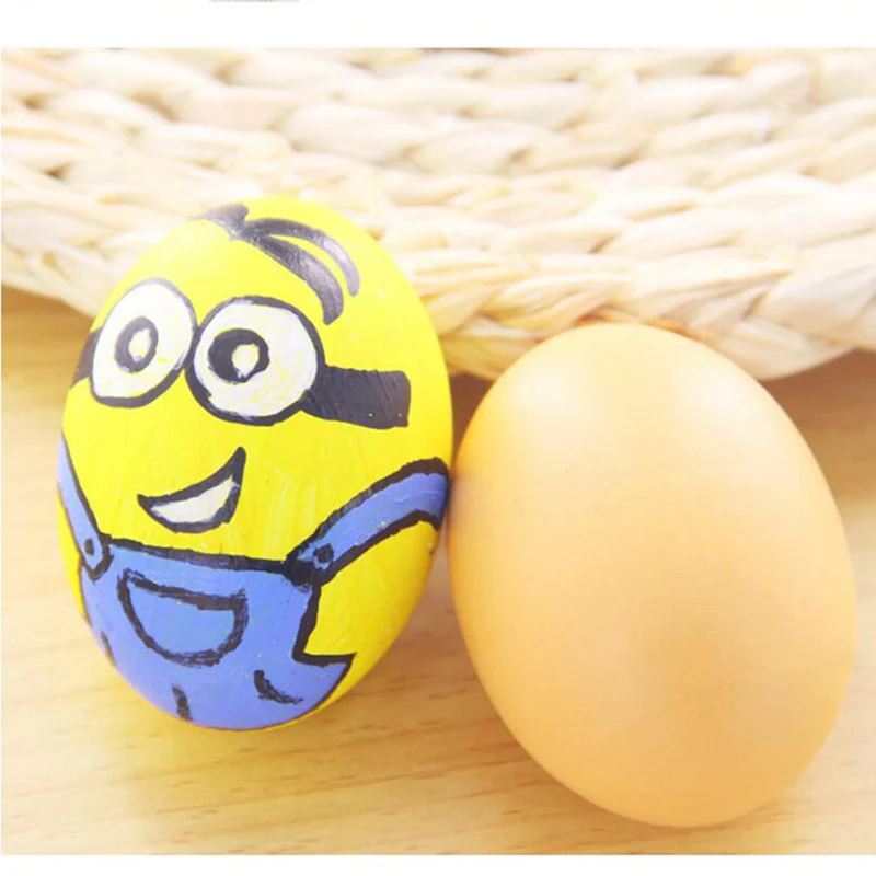 1 шт. обучающий подарок имитация яиц самоокрашенные деревянные ручные DIY материал