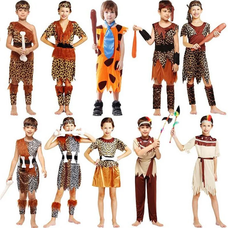 Children Boys Girls African Original Savage Costume Kids Wild Cosplay Costumes Party Dress Purim Halloween Christmas|cosplay costume|costume