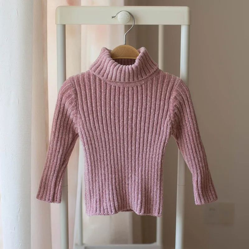 Winter Baby Girls Solid Long Sleeve Turtleneck Knitwear Thicken Sweaters Children Kids Knitted Clothes ropa de ninas | Детская одежда и