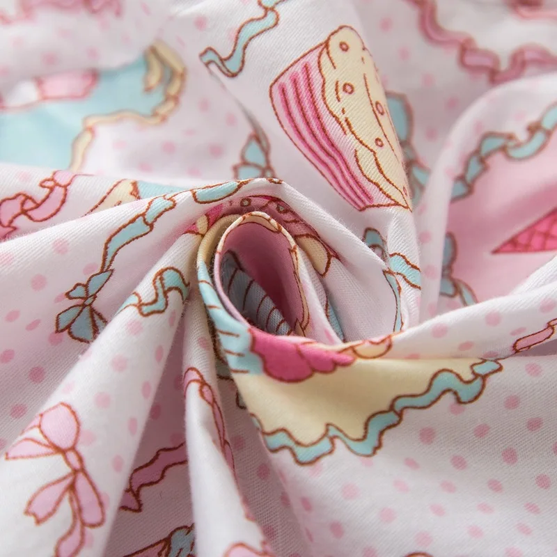 Girls Dresses Printed Cotton Cute Kids For Sweet Ice Cream Children Clothing New Year Princess Clothes | Детская одежда и обувь