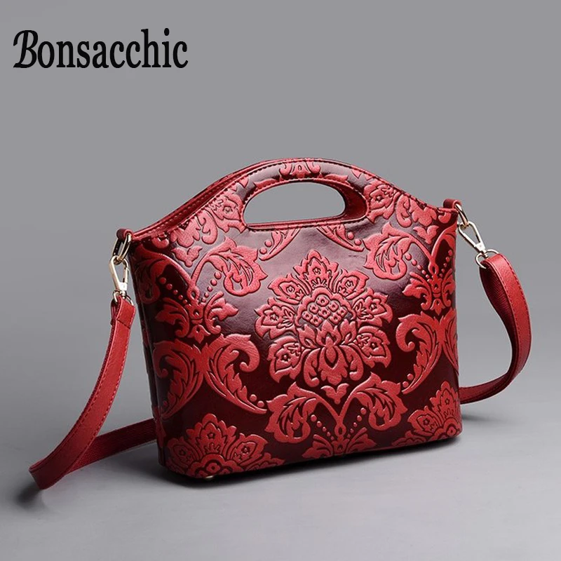Bonsacchic маленькие женские ручные сумки красные роскошные через плечо дизайнерская