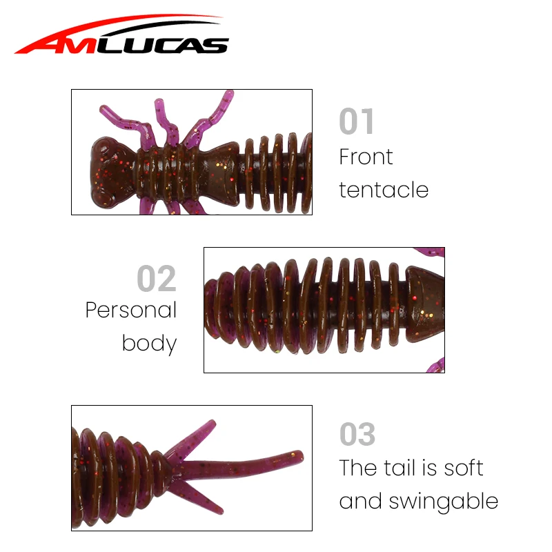 Амлукас Ларва мягкие приманки 50 мм 75 мм 100 мм силиконовые поплавки-жерлицы иска искусственная приманка червь рыба воблеры щука карп рыбалка.
