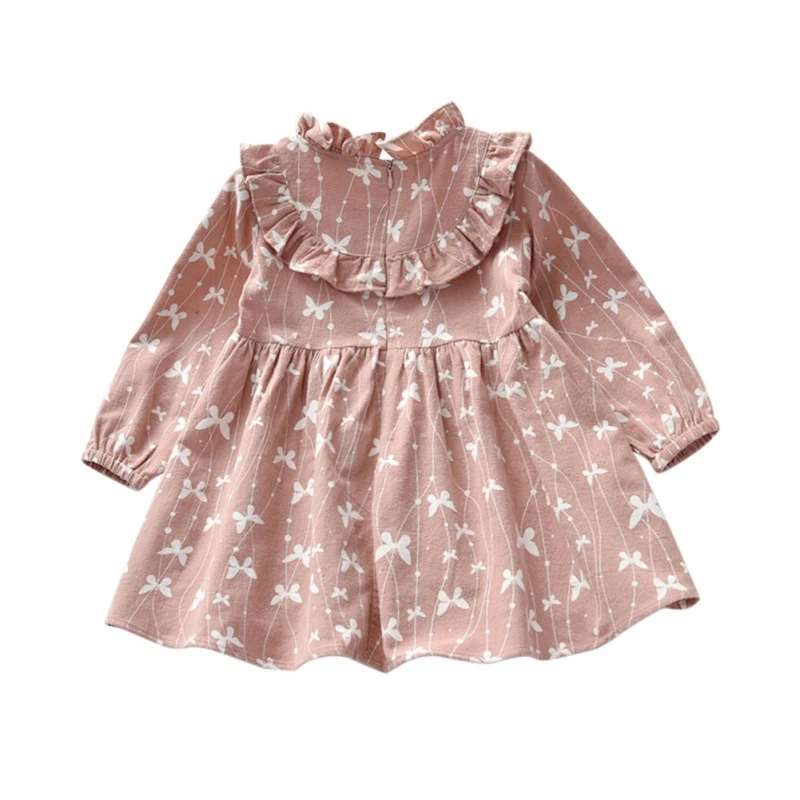 Весеннее платье для девочек модные детские платья с принтом бабочки