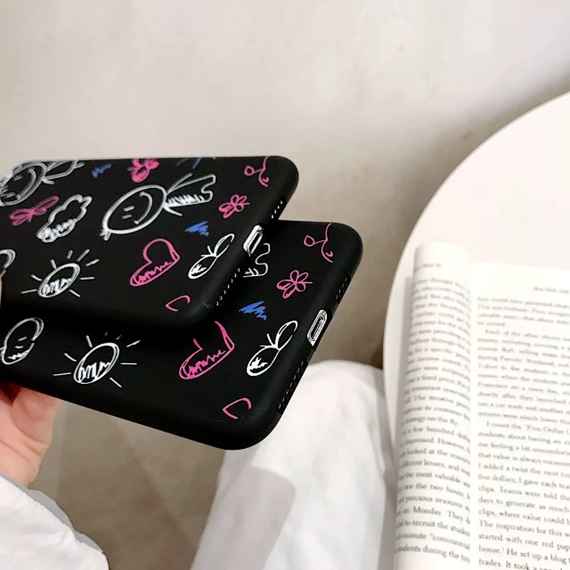 For Huawei P20 Lite Case Fashion Cute Cartoon Graffiti Pattern TPU Silicone Back Cover Frosted Soft |