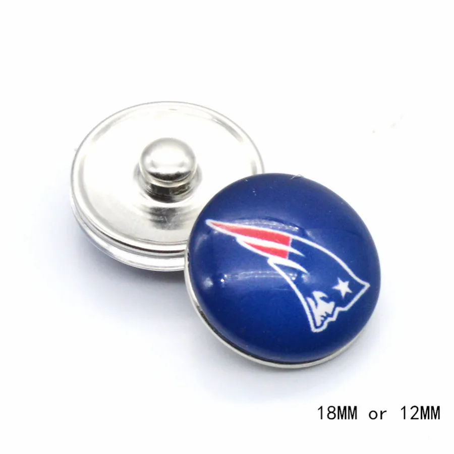 Футбол New England Спорт Стекло щелкает кнопками 18 мм 12 fit кнопки jewelry браслет Подарок