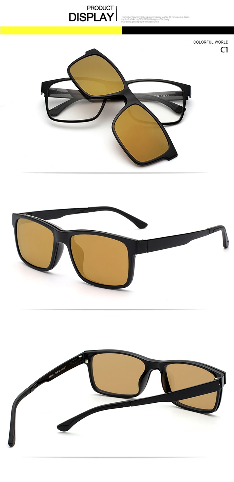 Optical Eyeglasses Frame Men Women With Clip On Magnets Polarized Sunglasses Myopia Eye Glasses Spectacle Frame QF053
