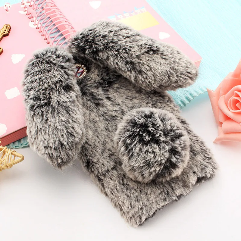 Fluffy Rabbit Fur hair cases For Oneplus X 5 6 3 T Soft phone bag case shell for 6t 3t 5t bling diamond coque warm cover |