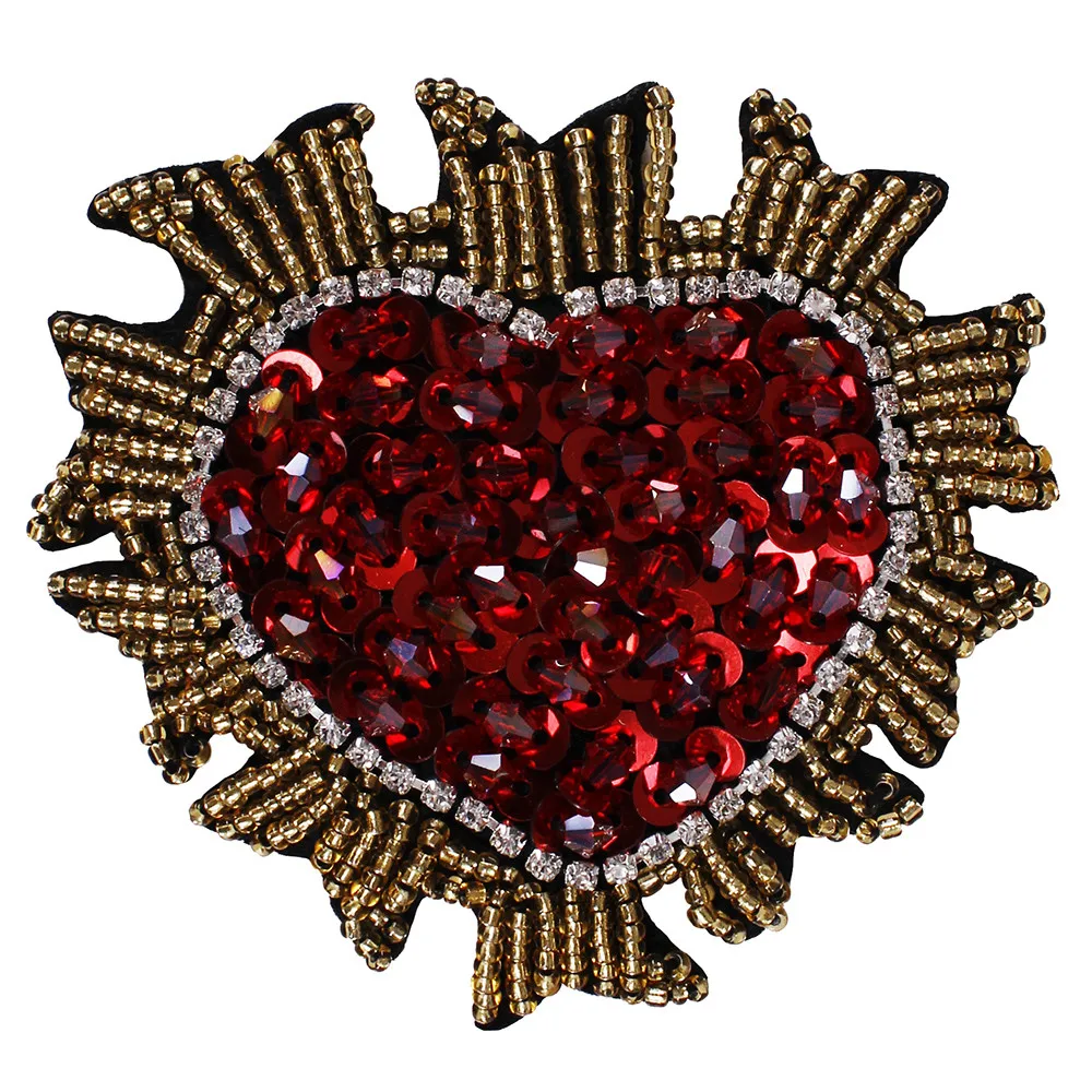 10 шт. ручной работы с блестками и кристаллами сердечком дизайнерские нашивки