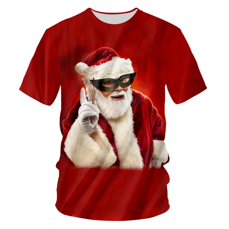 OGKB Мужская Осенняя новая свободная Красная футболка с круглым вырезом 3D принтом