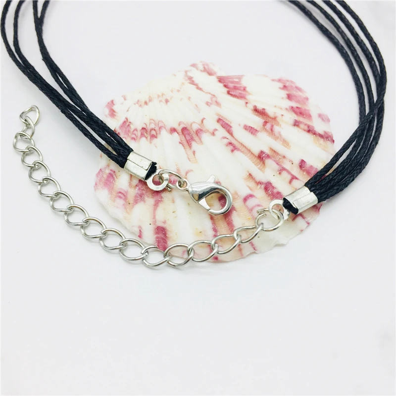 MFNFYH Silver Lotus Flower Ankle Bracelets for Women Men Multi Layer Black Wax Rope Anklet Barefoot Sandals Foot Chain Jewelry | Украшения