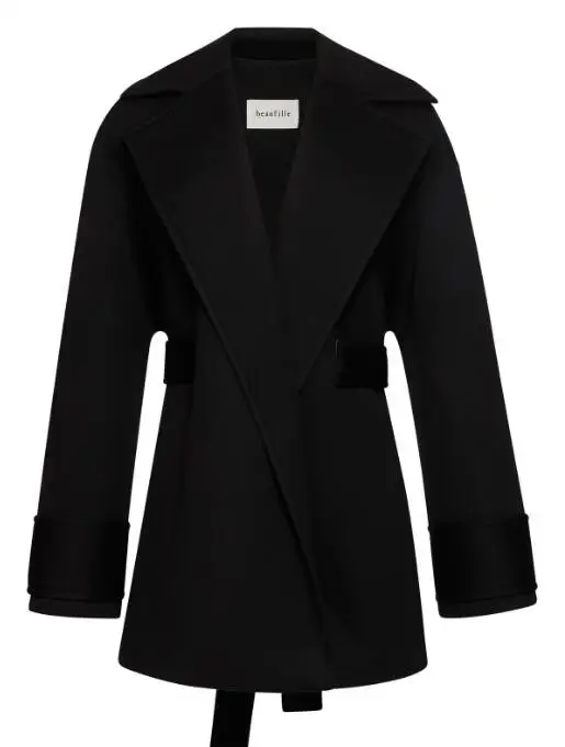 Осенне-зимнее шерстяное Женское пальто в европейском и американском стиле с