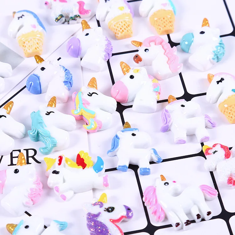20 шт./лот милая мультяшная мини-модель единорога маленькая статуэтка поделки