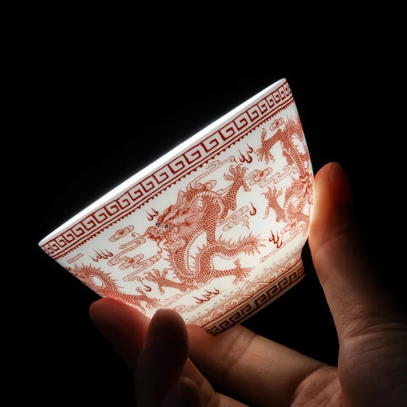 100 мл чашка Цзиндэчжэнь ручная роспись узор дракона керамическая фарфоровая мини