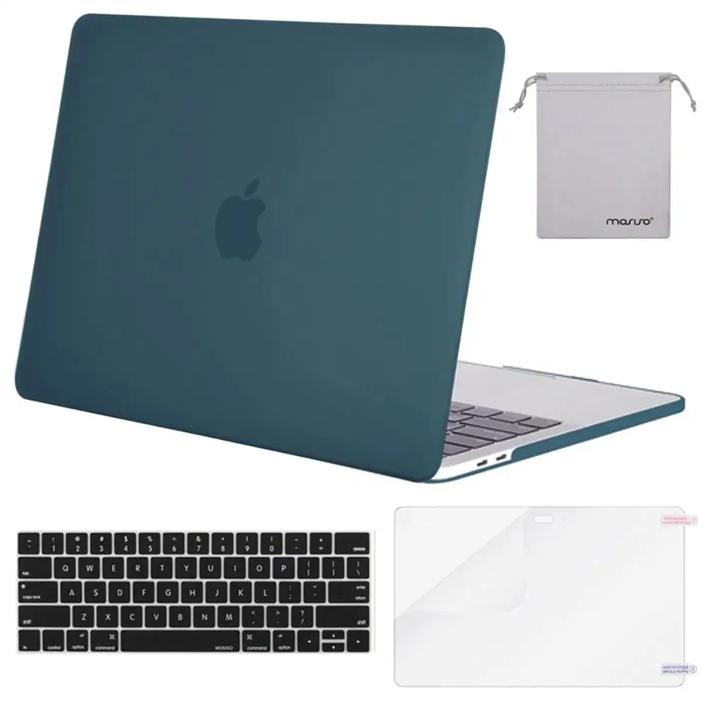 Matte Deep Teal MOSISO матовый чехол для ноутбука Macbook Pro retina Air 11 12 13 15 чехол для New Air 13 A1932 New Pro 13 15 с сенсорной панелью - Цвет: Matte Deep Teal