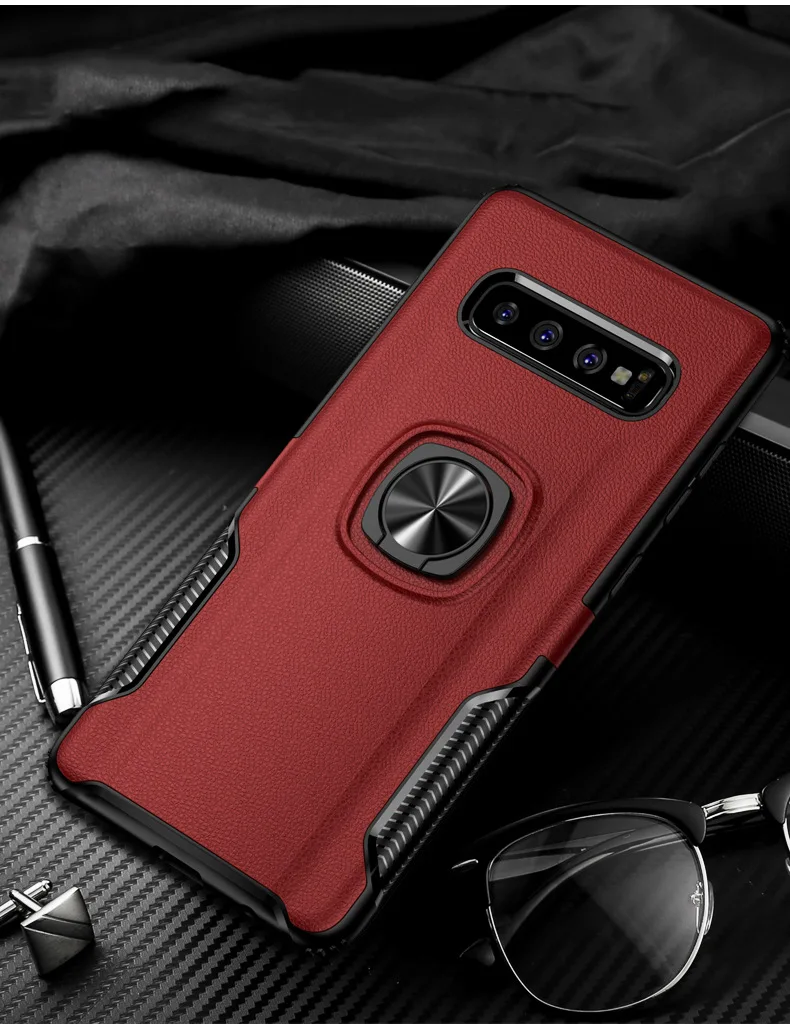 Ударопрочный чехол с магнитным кольцом для samsung S10 Plus S 9 10 A8 силиконовые чехлы для samsung Galaxy S10Plus чехол A 8