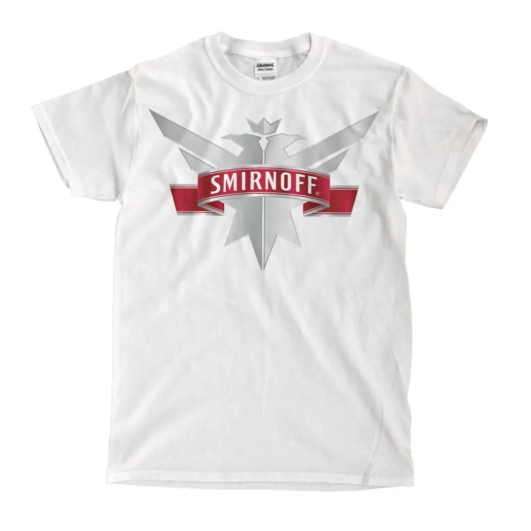 Водка Smirnoff Логотип Белая футболка-доставка быстро! Высокое качество! - купить по