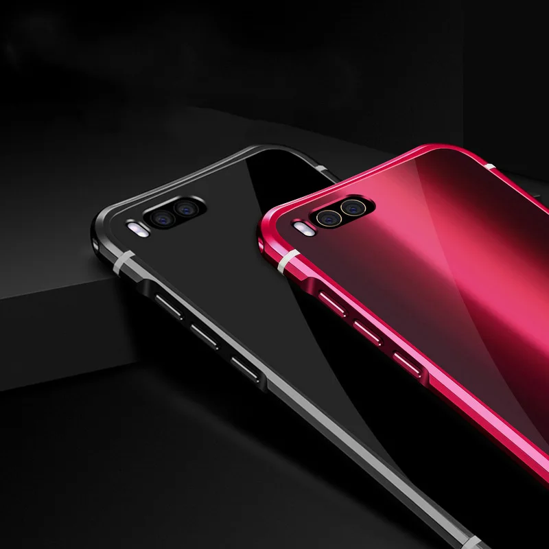 For Xiaomi Mi6 Mi 6 case Aluminum alloy metal frame + Acrylic back cover for |