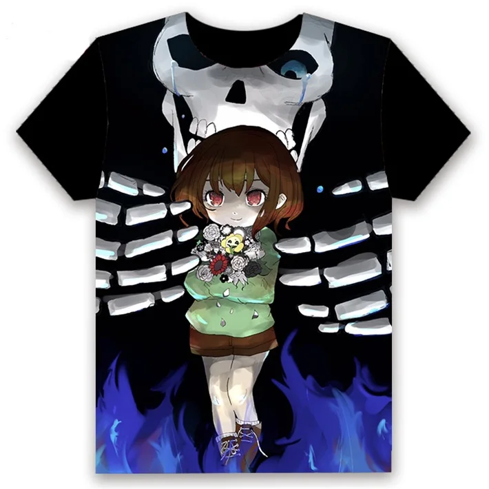 Модная мужская футболка аниме Undertale Sans Frisk Чара Папирус игра Косплей короткий рукав Повседневная унисекс черная футболка на заказ - Цвет: 21