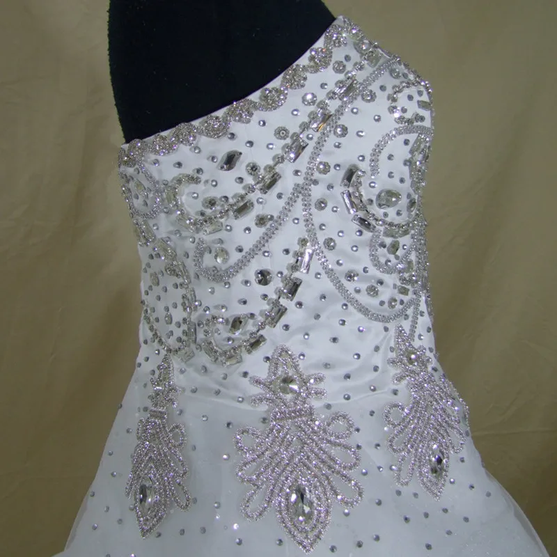 QQ Lover Новый Плюс Размер Vestido De Novia Роскошные Линии Милая аппликация бисером