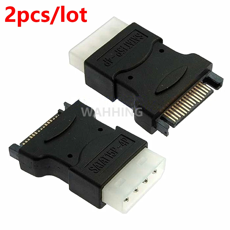 2 шт./лот 15Pin 15 Pin SATA папа к Molex IDE 4 мужской адаптер удлинитель Кабель питания Разъем